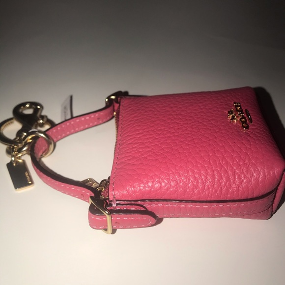 Cutest Bag Charm Keychain Coach Fuchsia 🌺 NWT - Picture 7 of 16